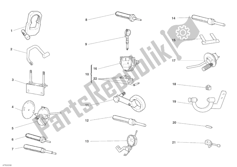 Todas las partes para 001 - Herramientas De Servicio De Taller, Motor de Ducati Sport ST3 USA 1000 2006